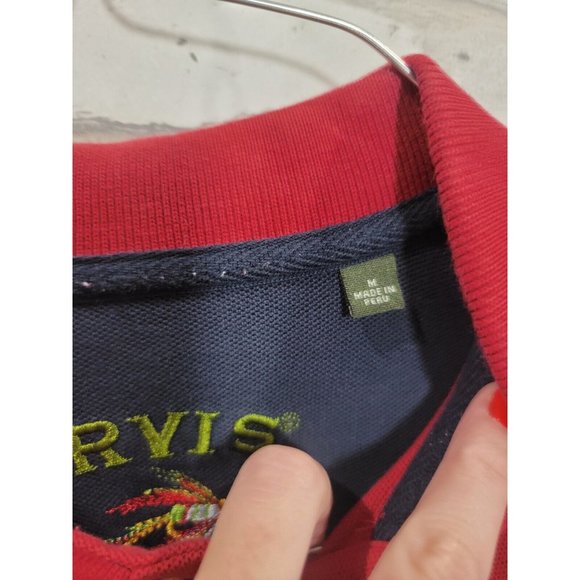 ORVIS Golf Polo Shirt Short Sleeve Red Fly Fishing Mens XL Heavy Sz Medium Clean - Picture 4 of 13